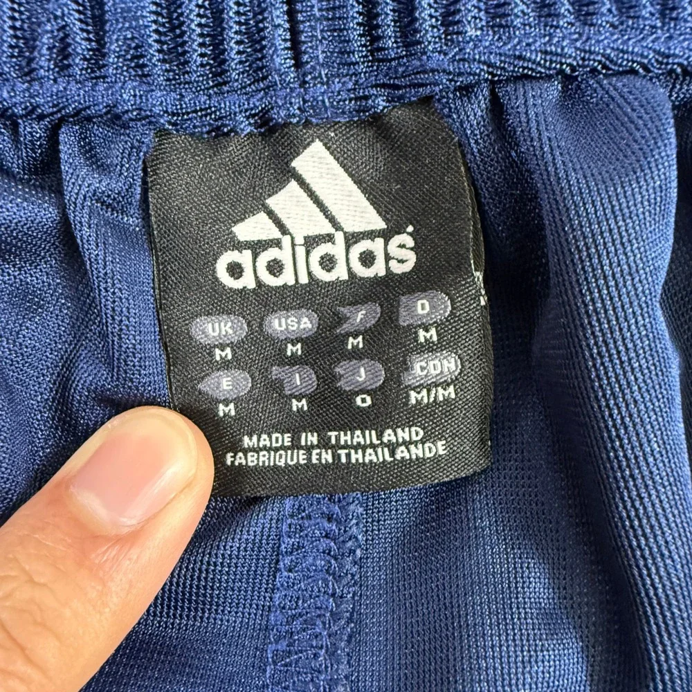 Adidas Pants Men Medium Navy Tear Away Snap Three Stripe Dazzle Baggy‎ Retro Y2K